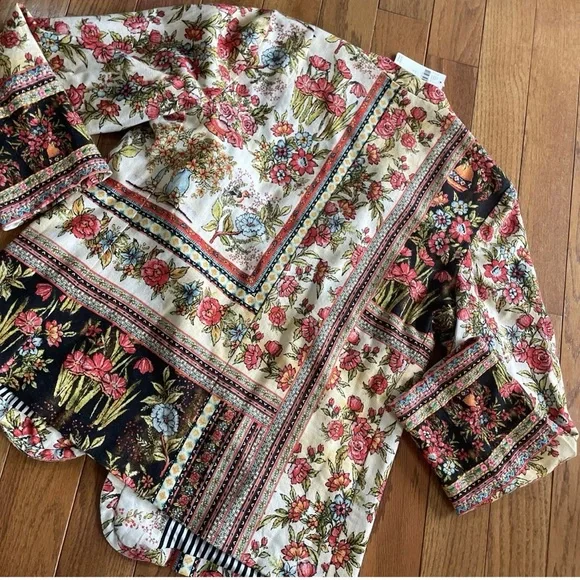 Anthropologie- Vineet Bahl Floral, Boho Multicolor Women's Jacket - Picture 5 of 6